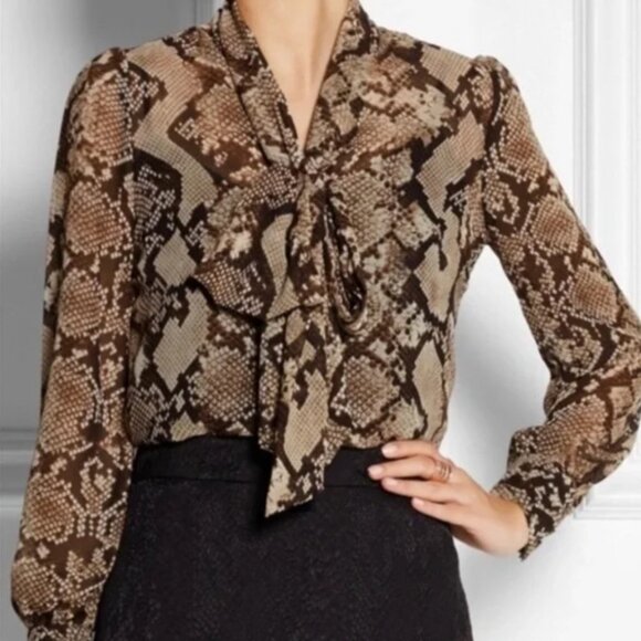 Altuzarra For Target Tops - Altuzarra for Target Python Print Tie Neck.Blouse Size M
